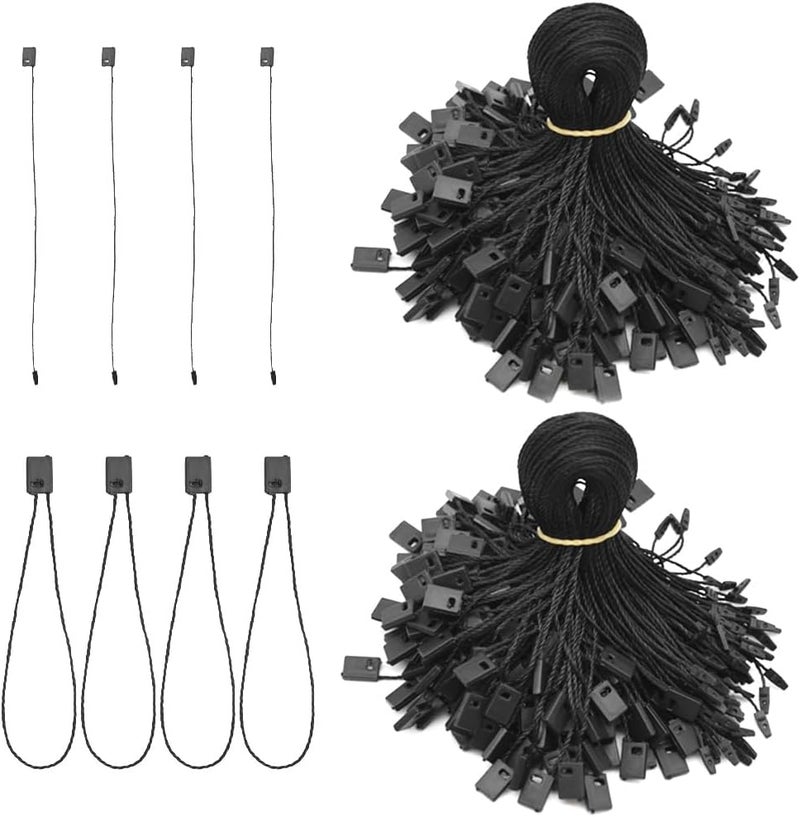 Yosawa 1000Pcs Hang Tag String Nylon Snap Lock Pin Loop Fastener Hook Ties Tag Strings for Tags Clothing, Shoes, Gift Bags（Black） - Image 1